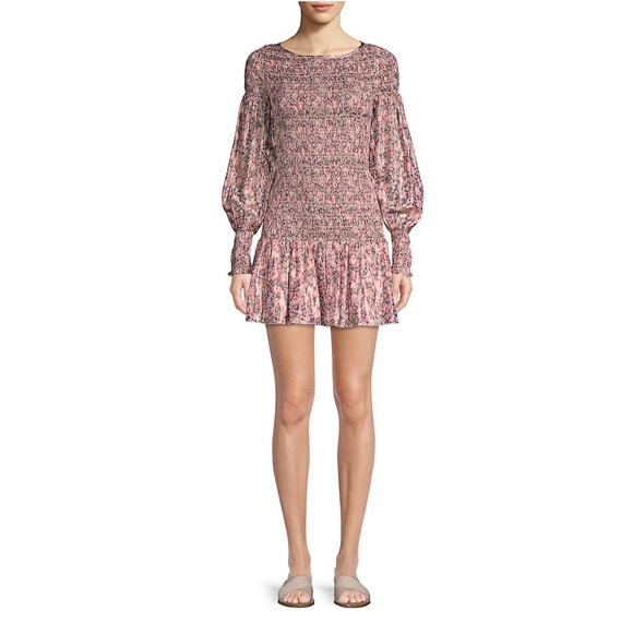 NWOT LOVESHACKFANCY SCARLETT SMOKE SILK MINI DRESS - Picture 6 of 11